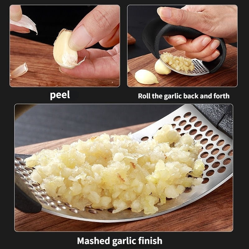 1/2Pcs Stainless Steel Garlic Press Crusher Manual