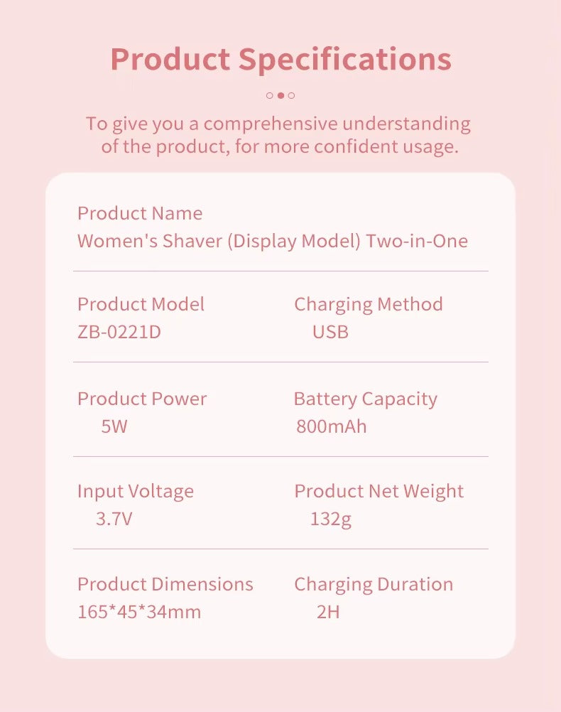 Aveli™2-in-1 Luxury Hair Remover Elegant Rechargeable Epilator for Smooth, Silky Skin