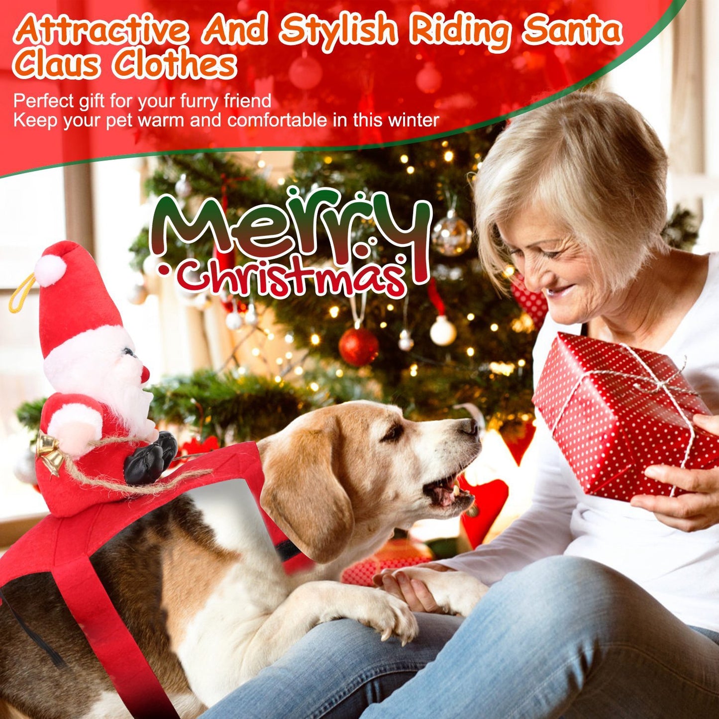 Coat For Dog Riding Santa Claus