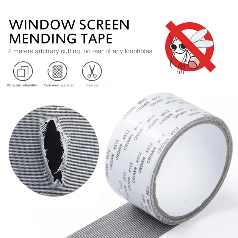 Window Screen Repair Tape Self Adhesive Mesh Tape Net Door Fix Patch Anti Insect Mosquito Mesh Broken Holes Repairing
