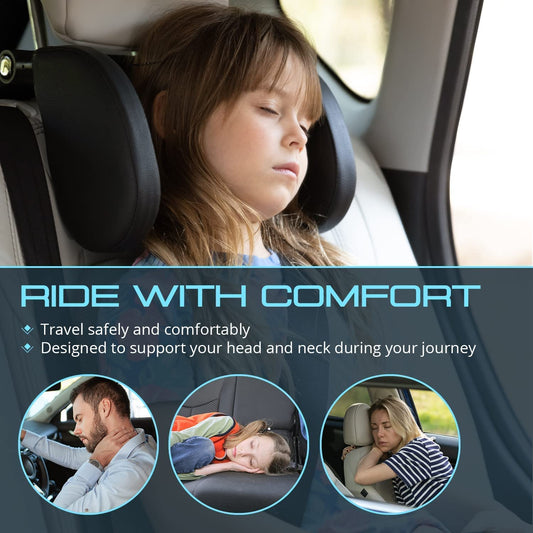 Car Neck Headrest Pillow Adjustable with Phone holder back seat