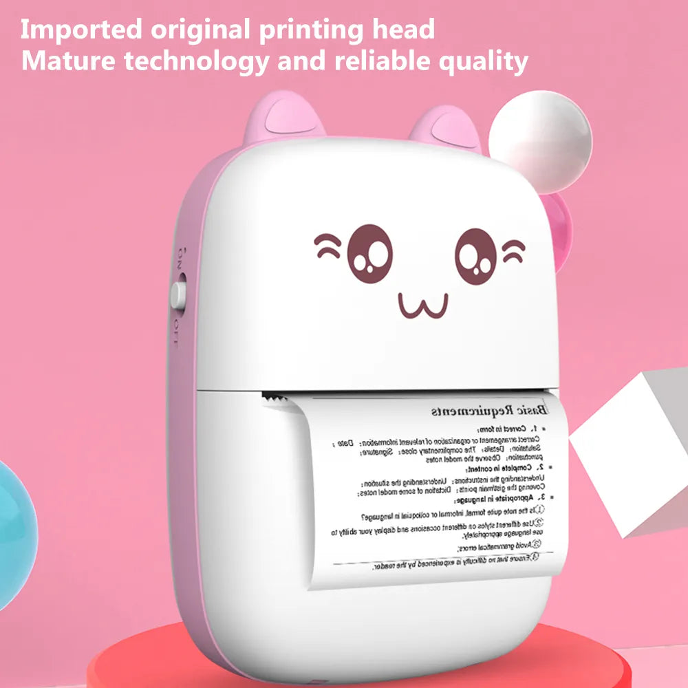 Mini Label Printer Thermal Portable Printers Stickers Paper